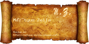 Mátyus Zella névjegykártya
